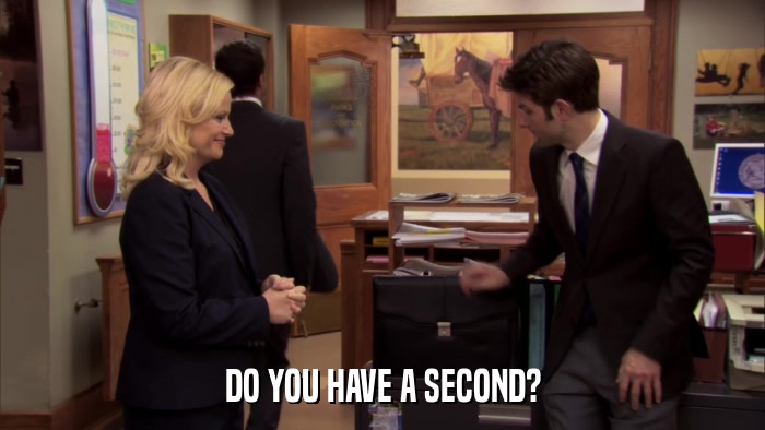 DO YOU HAVE A SECOND?  