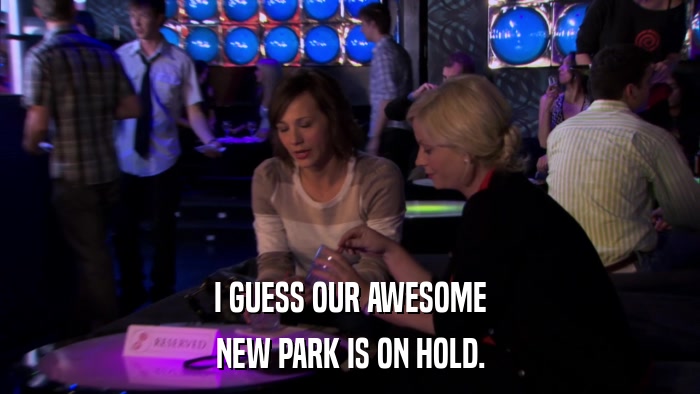 I GUESS OUR AWESOME NEW PARK IS ON HOLD. 