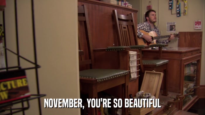 NOVEMBER, YOU'RE SO BEAUTIFUL  