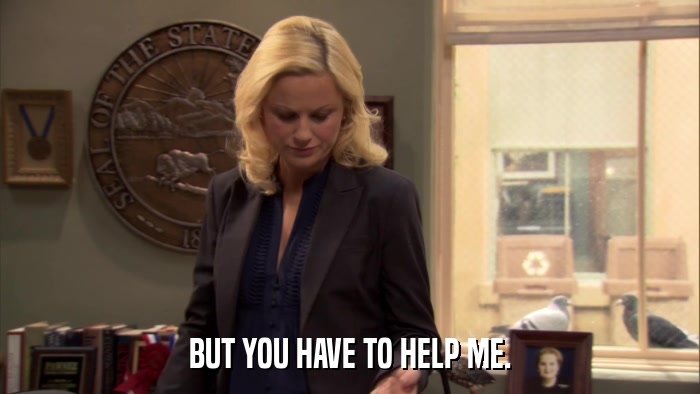 BUT YOU HAVE TO HELP ME.  