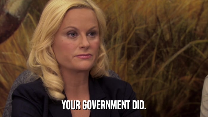 YOUR GOVERNMENT DID.  