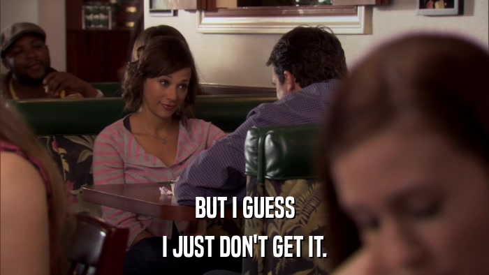 BUT I GUESS I JUST DON'T GET IT. 
