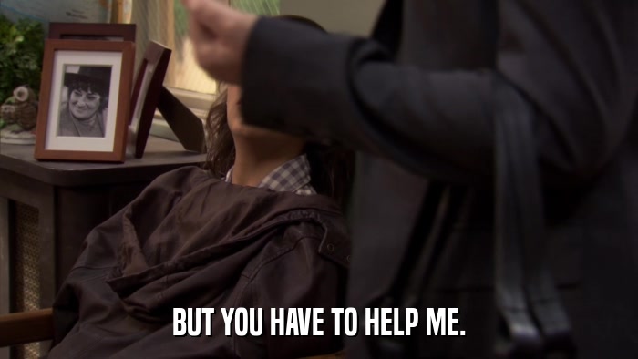 BUT YOU HAVE TO HELP ME.  