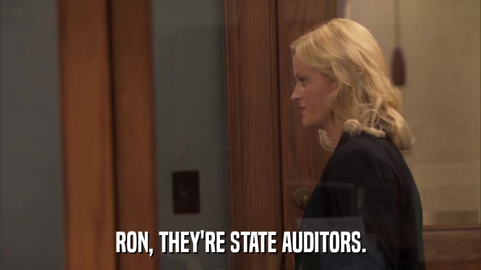 RON, THEY'RE STATE AUDITORS.  