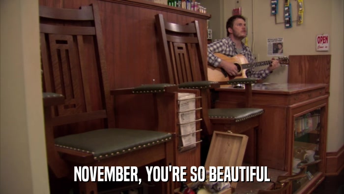 NOVEMBER, YOU'RE SO BEAUTIFUL  