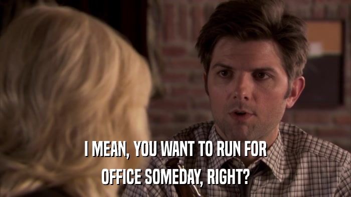 I MEAN, YOU WANT TO RUN FOR OFFICE SOMEDAY, RIGHT? 