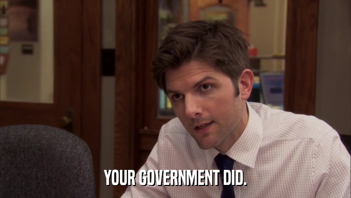 YOUR GOVERNMENT DID.  
