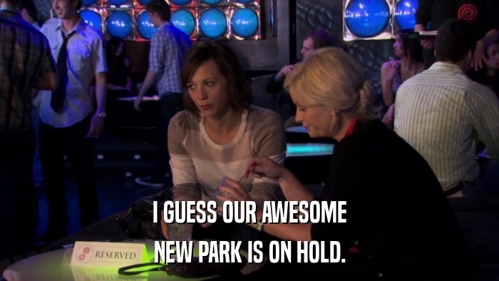 I GUESS OUR AWESOME NEW PARK IS ON HOLD. 