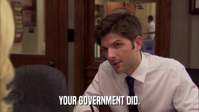 YOUR GOVERNMENT DID.  