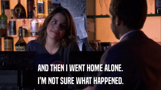 AND THEN I WENT HOME ALONE. I'M NOT SURE WHAT HAPPENED. 
