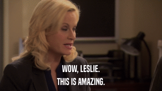 WOW, LESLIE. THIS IS AMAZING. 