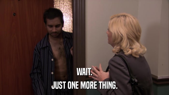 WAIT. JUST ONE MORE THING. 