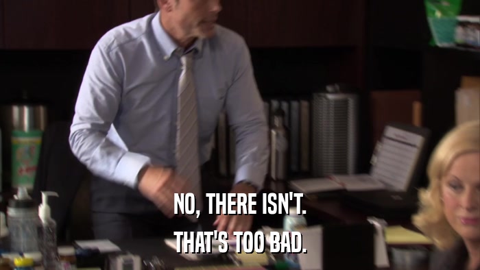 NO, THERE ISN'T. THAT'S TOO BAD. 