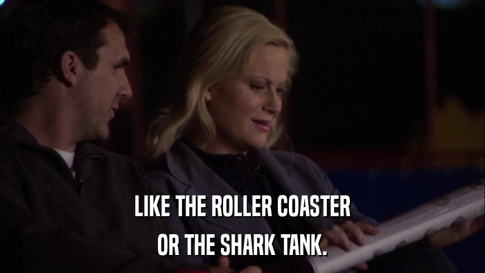 LIKE THE ROLLER COASTER OR THE SHARK TANK. 