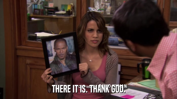 THERE IT IS. THANK GOD.  