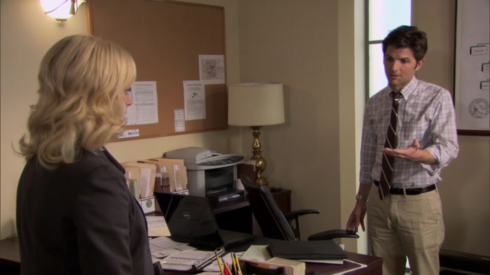 AND FRANKLY, YOU'RE NOT EVEN SUPPOSED TO BE IN THE BUILDING, LESLIE. 