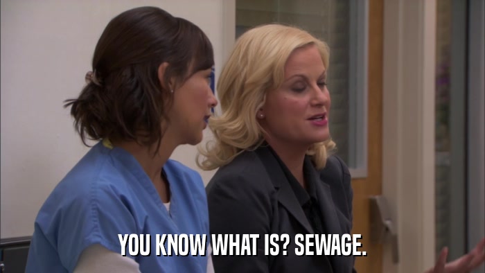 YOU KNOW WHAT IS? SEWAGE.  