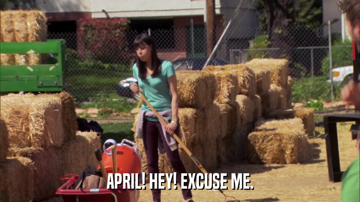 APRIL! HEY! EXCUSE ME.  
