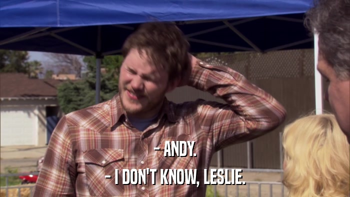 - ANDY. - I DON'T KNOW, LESLIE. 