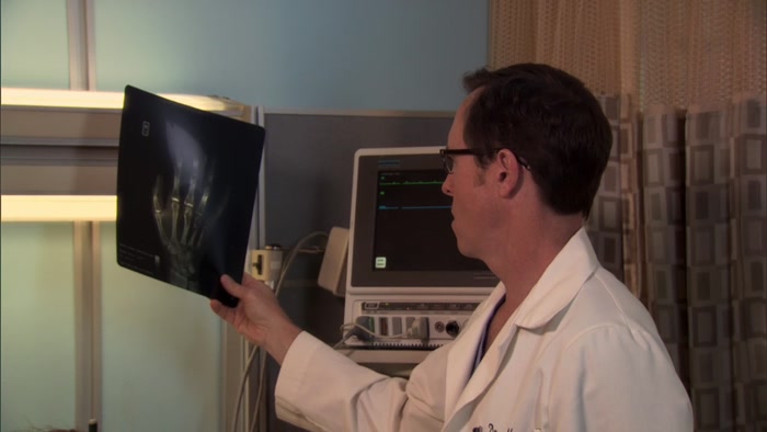 YOU HAVE TWO BROKEN BONES IN YOUR RIGHT ARM, AND FOUR IN YOUR HAND. 