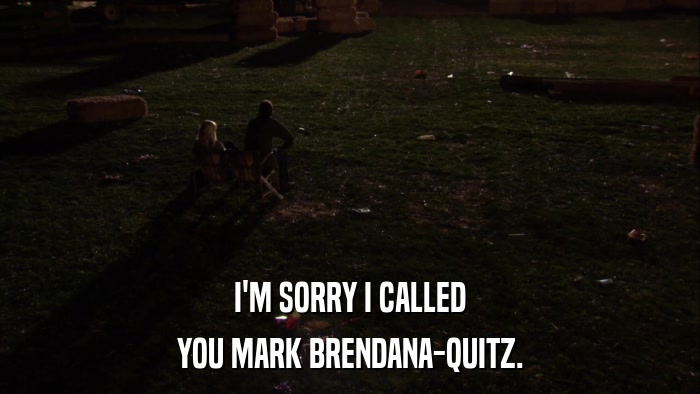 I'M SORRY I CALLED YOU MARK BRENDANA-QUITZ. 