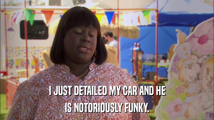 I JUST DETAILED MY CAR AND HE IS NOTORIOUSLY FUNKY. 