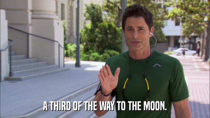 A THIRD OF THE WAY TO THE MOON.  