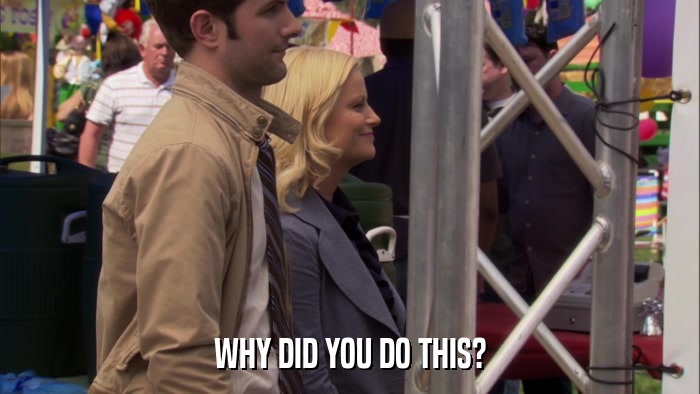 WHY DID YOU DO THIS?  