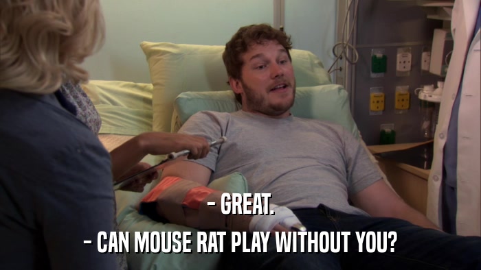 - GREAT. - CAN MOUSE RAT PLAY WITHOUT YOU? 