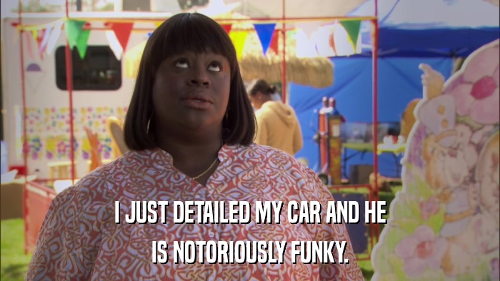 I JUST DETAILED MY CAR AND HE IS NOTORIOUSLY FUNKY. 