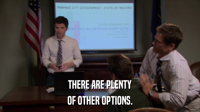 THERE ARE PLENTY OF OTHER OPTIONS. 