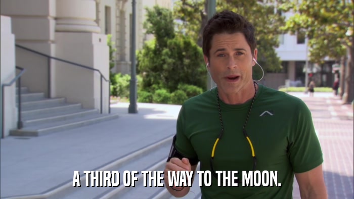 A THIRD OF THE WAY TO THE MOON.  