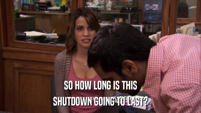 SO HOW LONG IS THIS SHUTDOWN GOING TO LAST? 