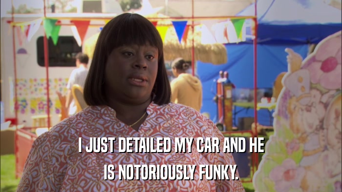 I JUST DETAILED MY CAR AND HE IS NOTORIOUSLY FUNKY. 