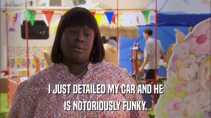 I JUST DETAILED MY CAR AND HE IS NOTORIOUSLY FUNKY. 