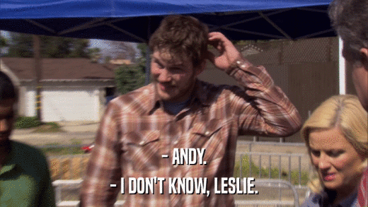- ANDY. - I DON'T KNOW, LESLIE. 