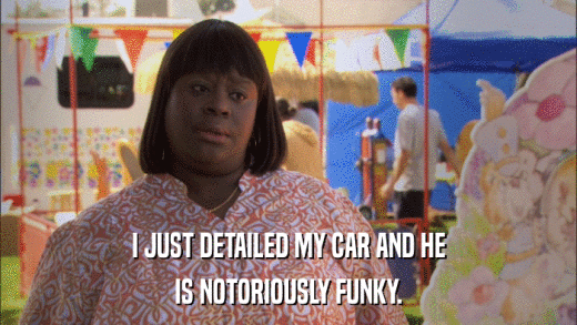 I JUST DETAILED MY CAR AND HE IS NOTORIOUSLY FUNKY. 