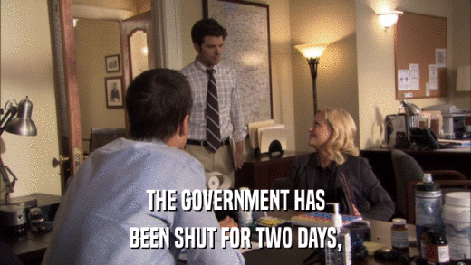 THE GOVERNMENT HAS BEEN SHUT FOR TWO DAYS, 