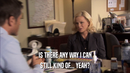 IS THERE ANY WAY I CAN STILL KIND OF... YEAH? 