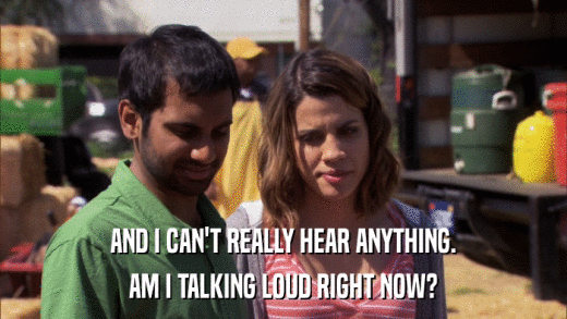 AND I CAN'T REALLY HEAR ANYTHING. AM I TALKING LOUD RIGHT NOW? 