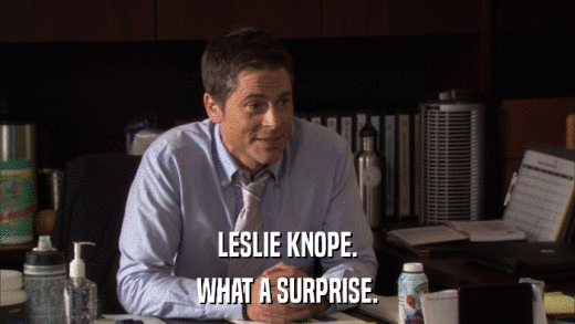 LESLIE KNOPE. WHAT A SURPRISE. 