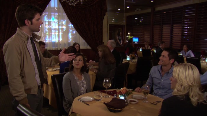 AND HEY, LESLIE IS JOINING YOU ON THIS WONDERFULLY ROMANTIC OCCASION. 