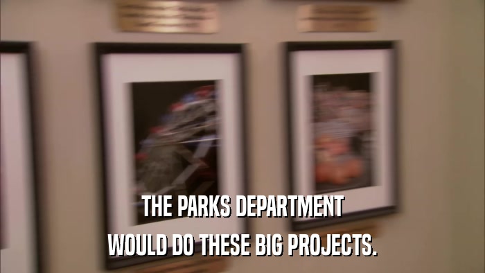 THE PARKS DEPARTMENT WOULD DO THESE BIG PROJECTS. 