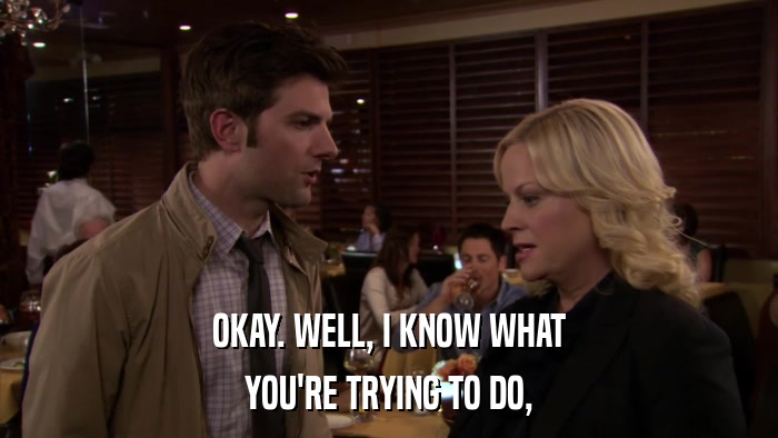 OKAY. WELL, I KNOW WHAT YOU'RE TRYING TO DO, 