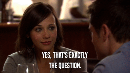 YES, THAT'S EXACTLY THE QUESTION. 