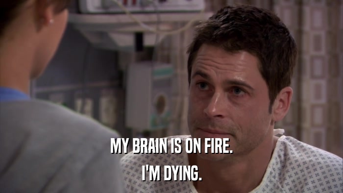 MY BRAIN IS ON FIRE. I'M DYING. 