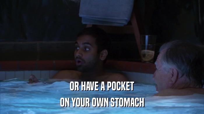 OR HAVE A POCKET ON YOUR OWN STOMACH 