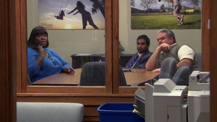 LESLIE, YOU LOOK TIRED AND YOU'RE ALL SWEATY. 