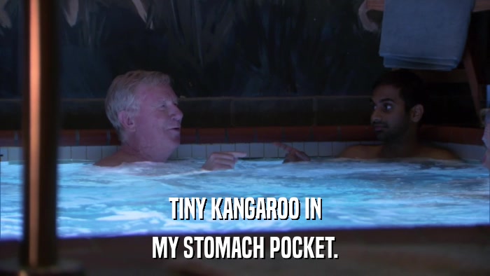 TINY KANGAROO IN MY STOMACH POCKET. 