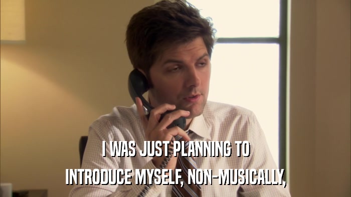 I WAS JUST PLANNING TO INTRODUCE MYSELF, NON-MUSICALLY, 